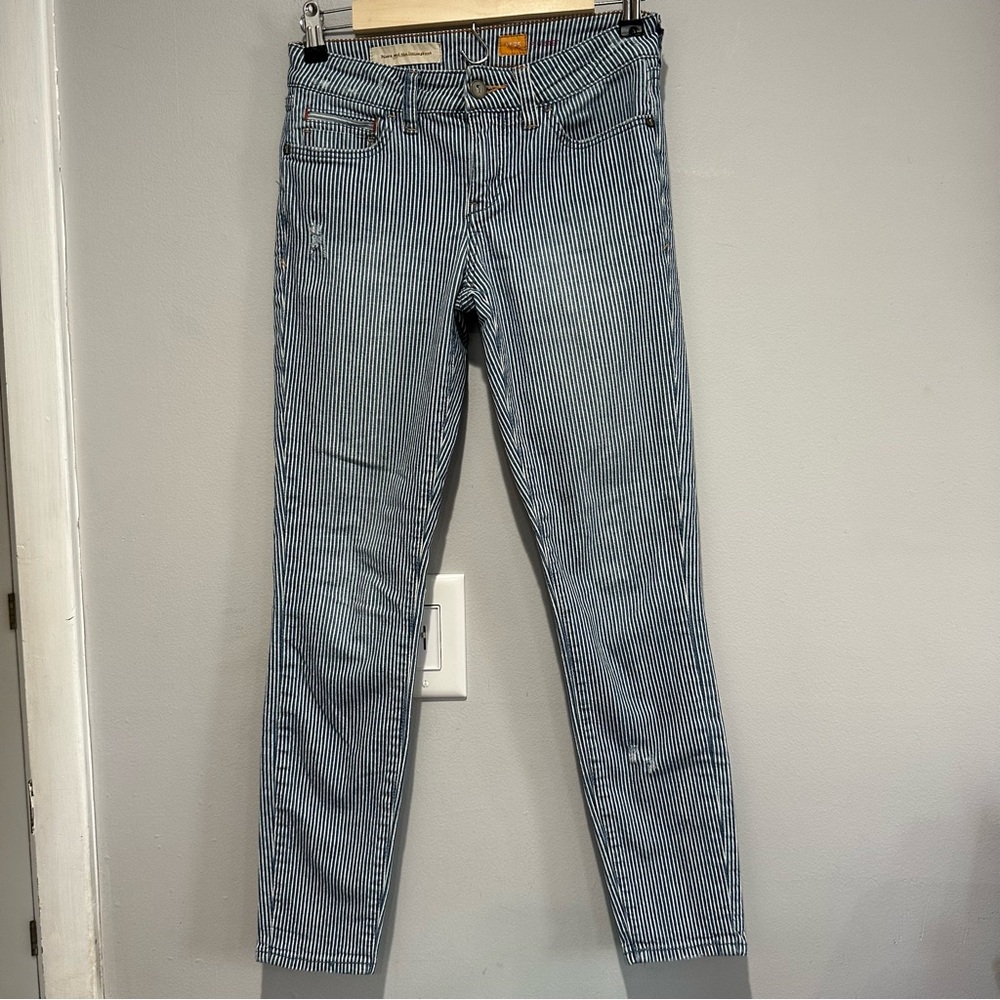 Pilcro and the Letterpress Fit Stet Pinstripe Skinny Jeans Size 25